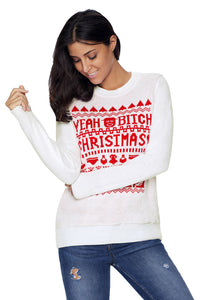 Sexy White YEAH BITCH CHRISTMAS Sweater