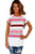 Sexy White and Pink Multi Stripe Female T-Shirt