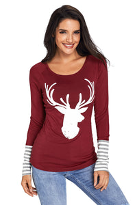 Sexy Christmas Reindeer Printed T-Shirt