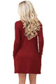 Sexy Red High Neck Long Sleeve Knit Sweater Dress