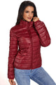 Sexy Wine High Neck Quilted Cotton Jacket