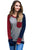 Sexy Red/Navy Splice Gray Long Sleeve Top