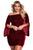 Sexy Plus Size Red Velvet Off Shoulder Bell Sleeve Dress