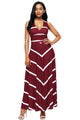Sexy Wine V Neck Cut out Back Printed Maxi Dress