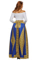 Sexy Yellow Blue African Print Maxi Skirt