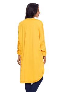 Sexy Yellow Casual Relaxed Fit Long Cardigan