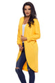 Sexy Yellow Casual Relaxed Fit Long Cardigan