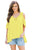 Sexy Yellow Crochet Neck and Back Cold Shoulder Top