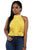 Sexy Yellow Embroidered Luxe Crop Top
