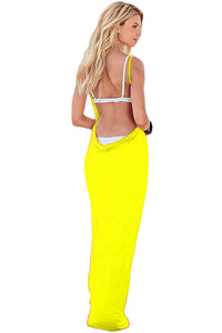 Sexy Yellow Greek Goddess Spaghetti Strap Sarong Beachwear