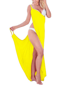 Sexy Yellow Greek Goddess Spaghetti Strap Sarong Beachwear