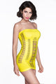 Sexy Yellow Hollow-out Flirty Tube Chemise