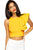 Sexy Yellow One-shoulder Ruffle Crop Top