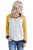Sexy Yellow Raglan Sleeve Patch Elbow Sweatshirt Top