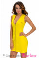 Sexy Yellow Sexy Club V Neck Sleeveless Tank Sheath Dress
