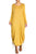 Sexy Yellow Shirring Gathered Side Drape Bubble Jersey Dress