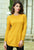 Sexy Yellow Stylish Round Neck Knitted Sweater Dress