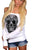 Skull Print Off Neck White Long Sleeve T-shirt