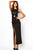 Sleeveless High Slit Leather Spliced Maxi Evening Dress