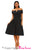Solid Black Thick Flare Midi Vintage Dress