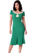 Stop Staring Green Ivory Vintage Party Dress