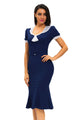 Stop Staring Navy Ivory Vintage Party Dress