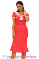 Stop Staring Red Ivory Vintage Party Dress