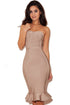 Strapless Nude Fishtail Party Bandage Dresses