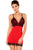 Stretch Red Chemise Lace-up Back