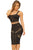 Studded Black Leatherette 2pcs Bandage Dress