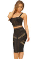 Studded Black Leatherette 2pcs Bandage Dress