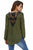 Stylish Army Green Crochet Back Wrap Front Blouse