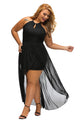 Stylish Black Lace Special Occasion Plus Size Dress
