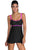 Stylish Double Shoulder Straps Black One-piece Swimdress