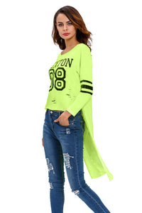 Stylish Print Green Sleeved Long Back Shirt