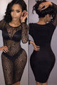Sultry Lace Face Bodycon Club Dresses