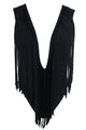 Super Low V Neck Fringed One-piece Swimsuit