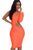 Tangerine One-shoulder Cutout Club Bodycon Dress