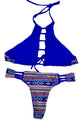 Tribal Geometry Cut out Vintage Pinup Female Two Piece Tankini