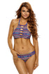 Tribal Geometry Cut out Vintage Pinup Female Two Piece Tankini