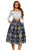 Vintage High Waist Printed A-lined Midi Skirt