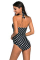 Vintage Inspired 1950s Style Black Polka Dot Teddy Swimsuit