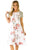 White Backdrop Floral Print A-line Loose T-shirt Dress