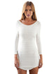 White Bodycon Dress with Cut out Back