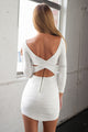 White Bodycon Dress with Cut out Back