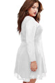 White Boohoo Plus Size Lace Top Skater Dress