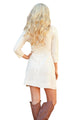 Sexy White Cable Knit Fitted 3/4 Sleeve Sweater Dress