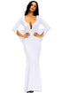White Cape Shawl Party Prom Gown