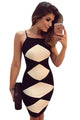 White Diamond Patchwork Black Cami Dress