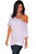 White Half Sleeves Ruched Tunic Top